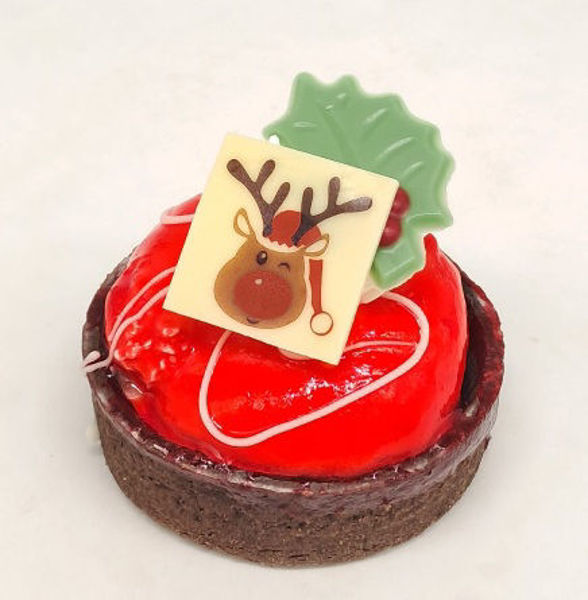 Afbeelding van Kersttartelette framboos witte choc